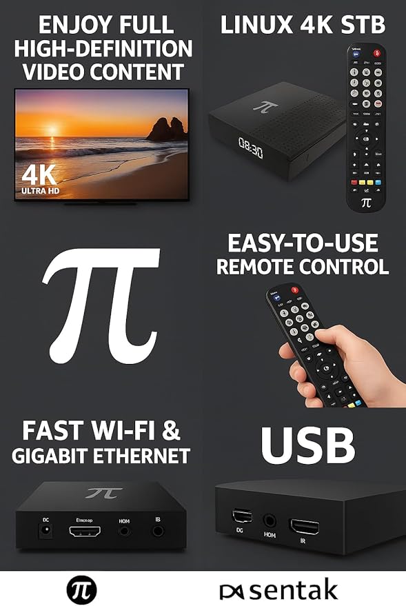 Linux Box4k Linux STB (π) Latest with Dual Band 5G WiFi Gigabit LAN Box