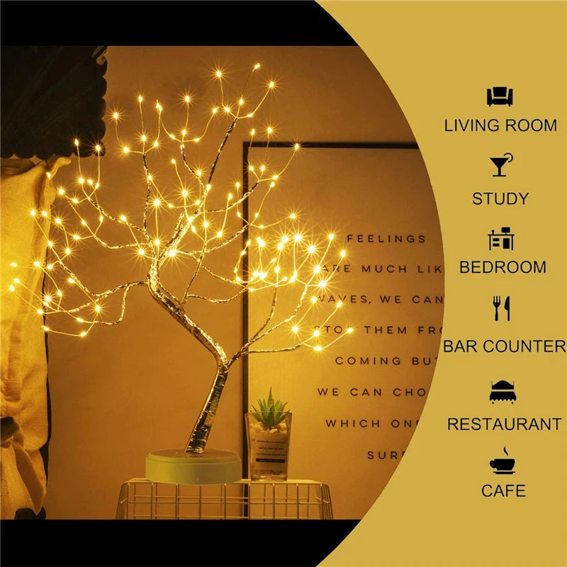 LED Night Light Mini Christmas Tree Copper