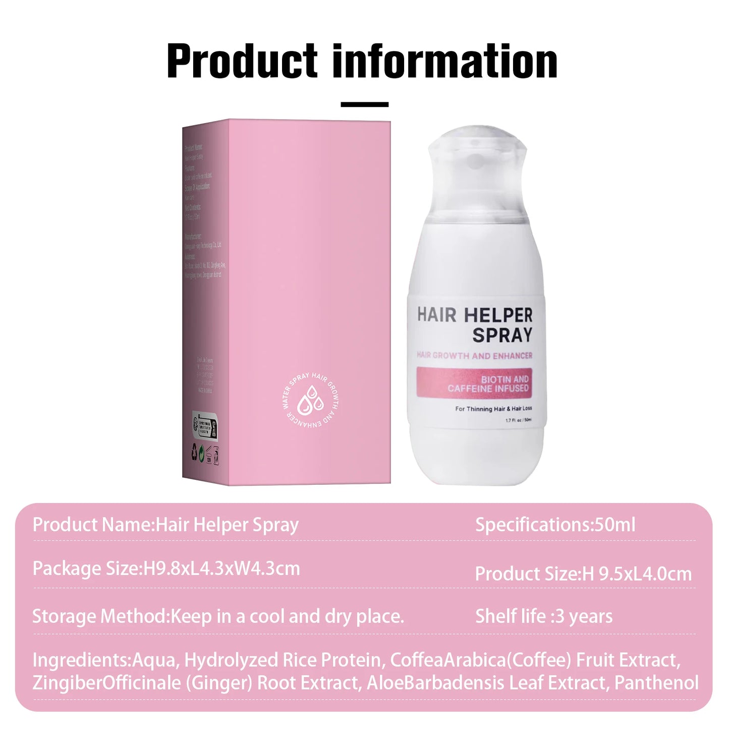 Hair Care Spray Nourishes Hair Scalp Moisturizes And Softens Hair, Repair Damage Strengthen Hair Follicles Reducing Hair Loss