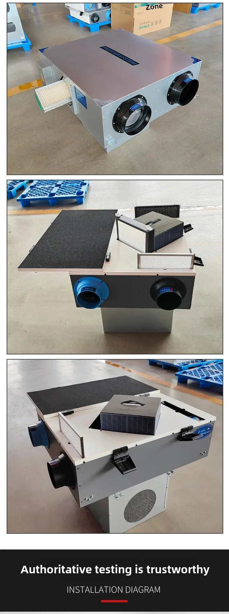 Fresh Air Ventilator, Fresh Air System Commercial Household Silent Two-way Flow Whole House Indoor Ducted Air Supply And Exh