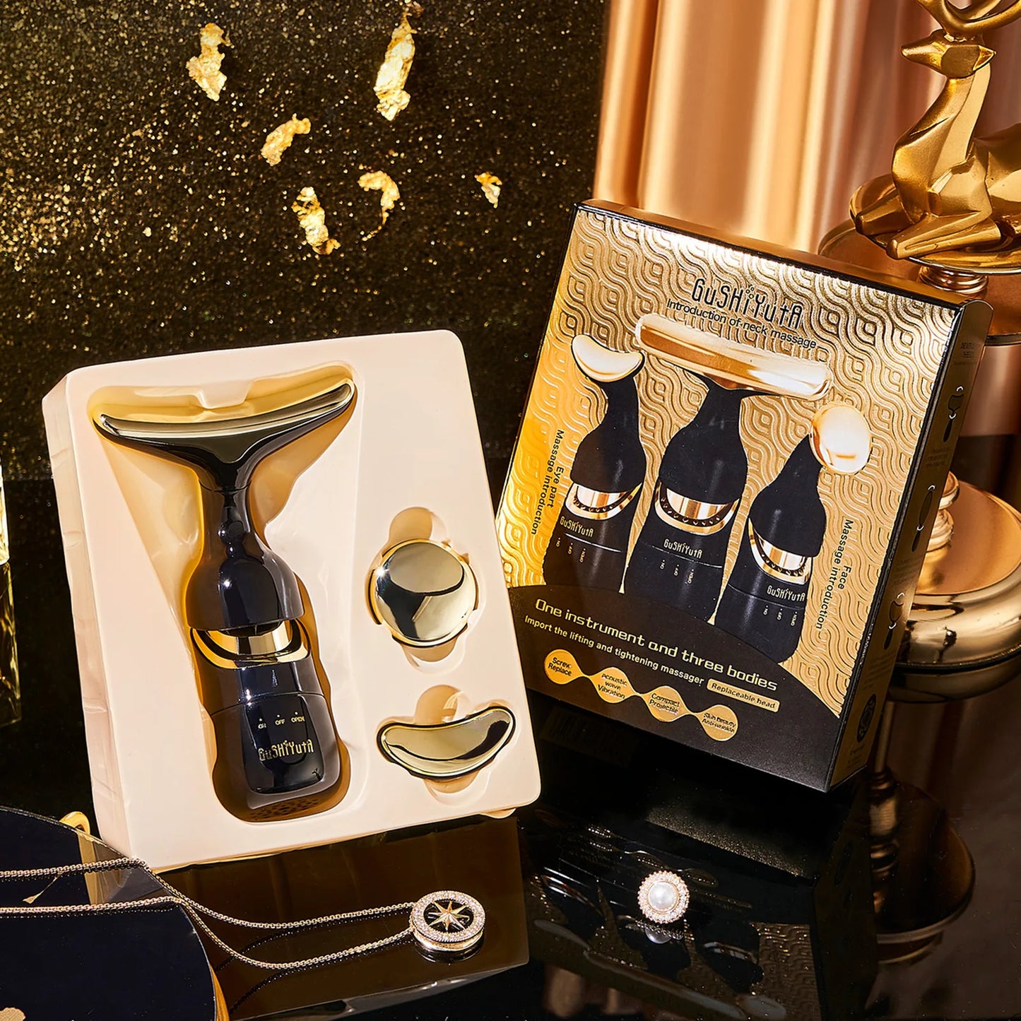 3 Heads Skin Care Facial Firming Massager Multifunction Skin Care Face Sculpting Tool for Women Daily Skin Care Routine