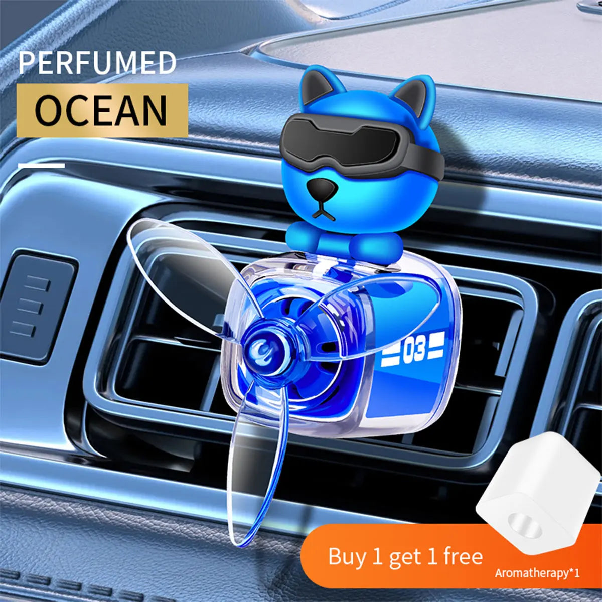 Car Air Outlet Fragrance Diffuser Conditioning Aromatherapy Perfume Clip Dog With Sunglasses Car Decoration Air Freshener