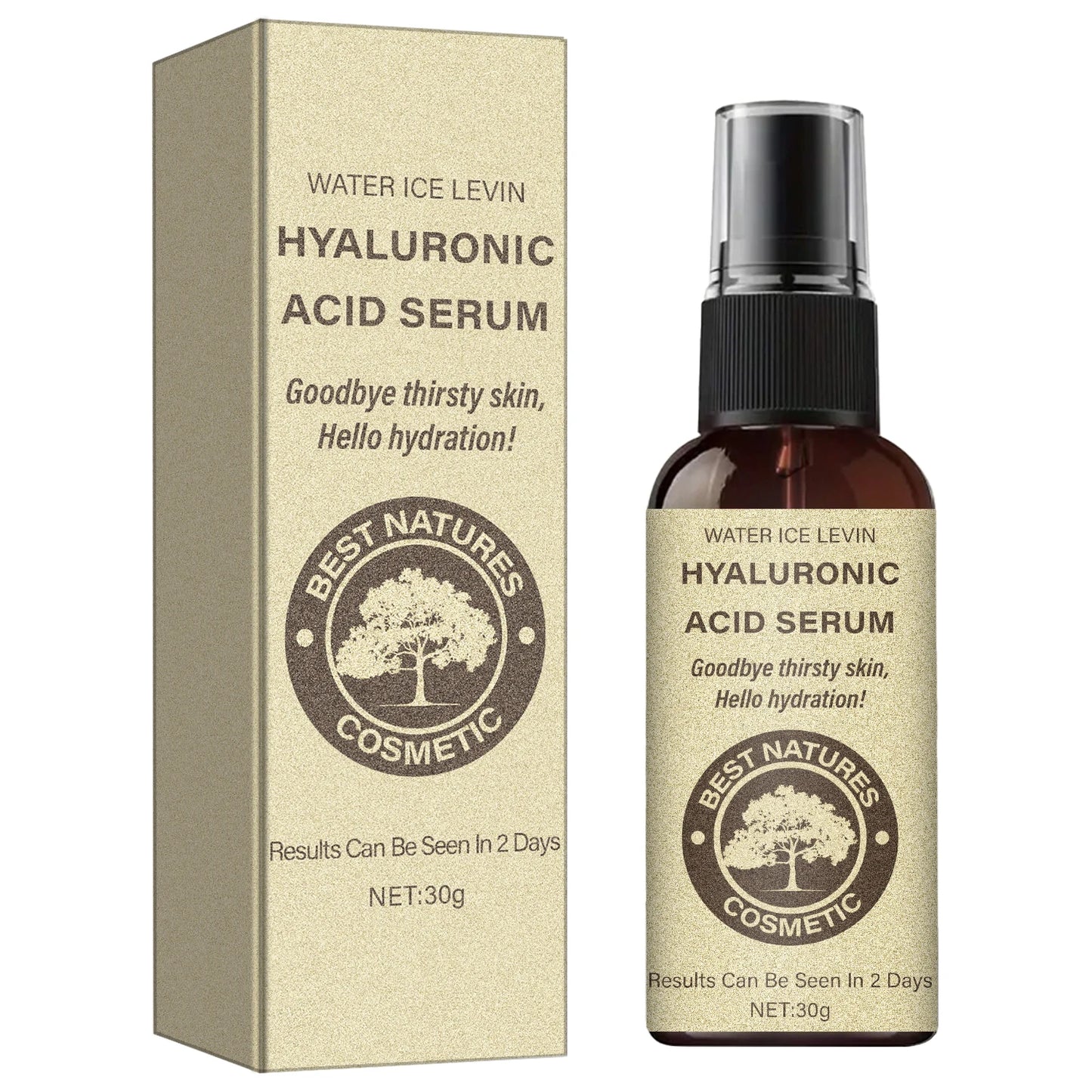 Hyaluronic Acid Serum: Light Texture, Hydrates/Protects Skin, Daily Use for Elasticity – Visible Results in 2 Days