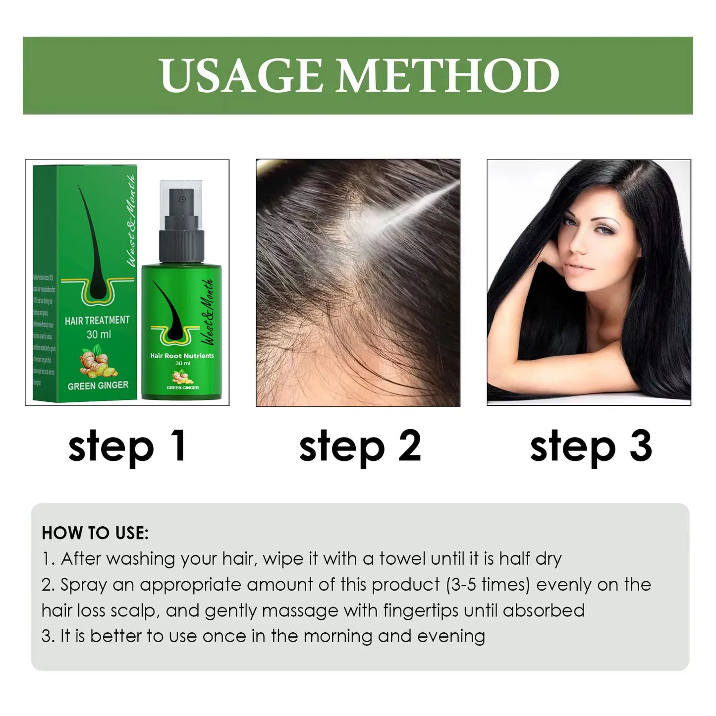 Hair Growth Spray for Baldness Hair Loss Repair Damaged Scalp Serum Liquid Thickening Hair Root Treatment Longer Healthier Hair