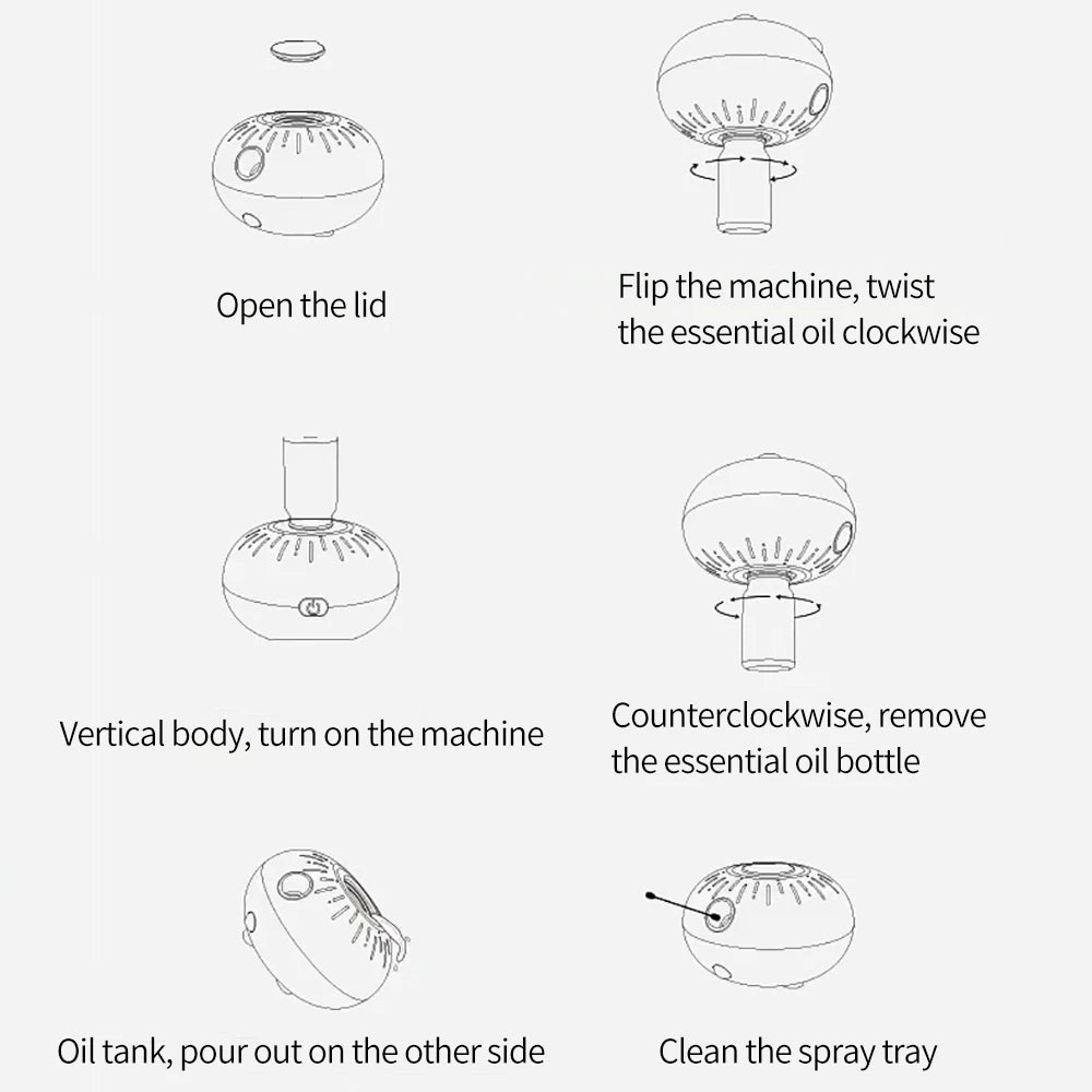 Mini Pure Oil Fragrance Diffuser Aromatherapy Machine Car Air Freshener USB Automatic Spraying Room Fragrance Diffusers