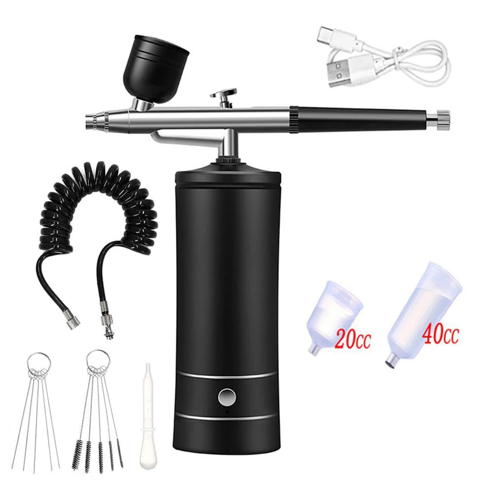 Airbrush Nail High Pressure Nail Art Printing Machine Portable Spray Gun For Nail Art Makeup Painting Cake Nail Spray Airbrush