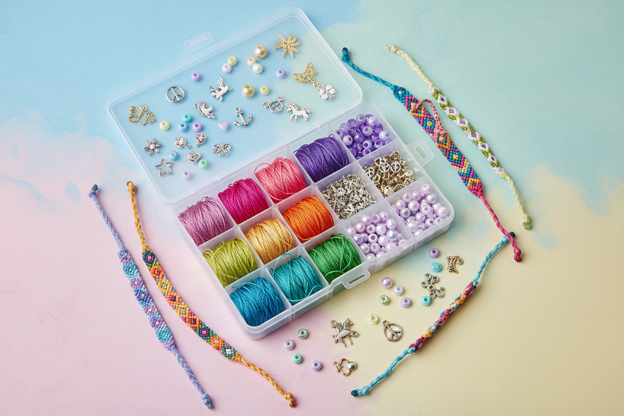 Friendship bracelet making kit for kids
