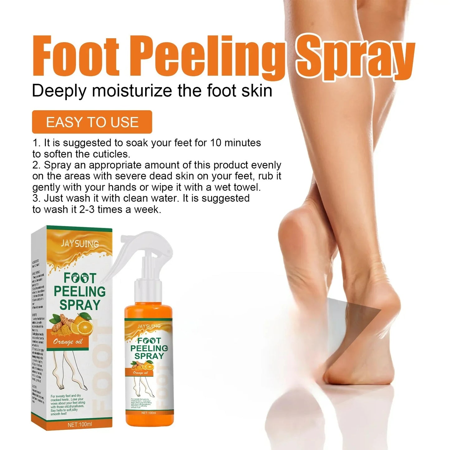 Foot Peeling Spray Heel Elbow Exfoliating Anti-Drying Crack Calluses Dead Skin Remover Nourishing Whi-tening Feet Repair Liquid