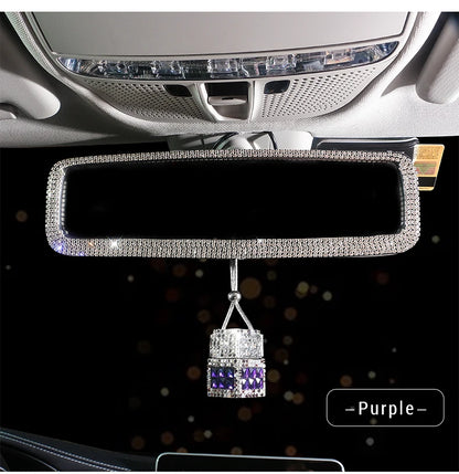 New Car Hanging Air Freshener Empty Glass Bottle Perfume Rearview Mirror Ornament Car Stuff Bling Car Accessories for Woman