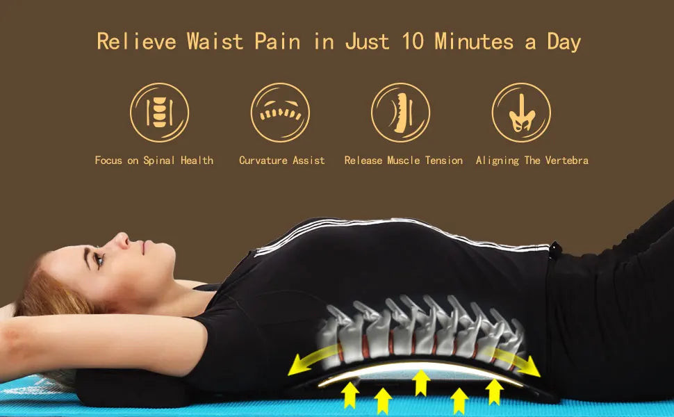 Back Massager Stretcher Lower and Upper Back Pain Relief Massage Tools Lumbar Stretching Device Posture Corrector