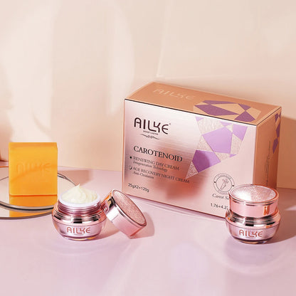 AILKE Carotene 3-In-1 Skin Care Set, Clean Skin With Niacinamide, Antioxidant, Improves Dull Skin For All Skin Types