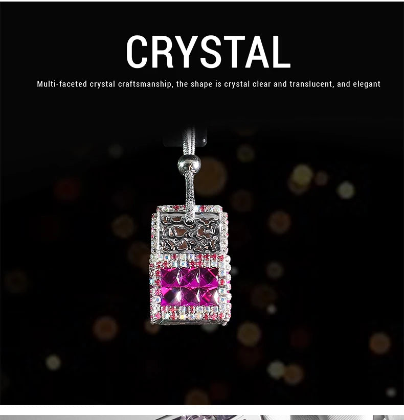 New Car Hanging Air Freshener Empty Glass Bottle Perfume Rearview Mirror Ornament Car Stuff Bling Car Accessories for Woman