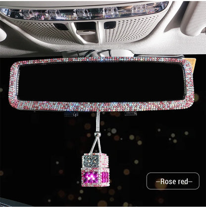 New Car Hanging Air Freshener Empty Glass Bottle Perfume Rearview Mirror Ornament Car Stuff Bling Car Accessories for Woman
