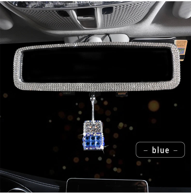 New Car Hanging Air Freshener Empty Glass Bottle Perfume Rearview Mirror Ornament Car Stuff Bling Car Accessories for Woman