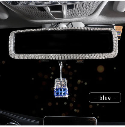 New Car Hanging Air Freshener Empty Glass Bottle Perfume Rearview Mirror Ornament Car Stuff Bling Car Accessories for Woman