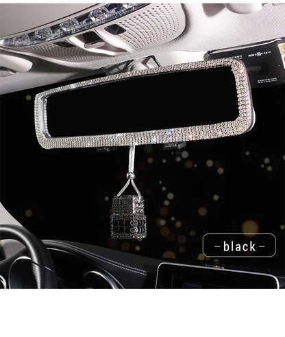 New Car Hanging Air Freshener Empty Glass Bottle Perfume Rearview Mirror Ornament Car Stuff Bling Car Accessories for Woman