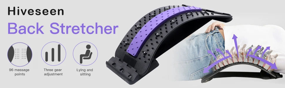 Back Massager Stretcher Lower and Upper Back Pain Relief Massage Tools Lumbar Stretching Device Posture Corrector