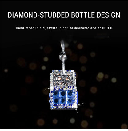 New Car Hanging Air Freshener Empty Glass Bottle Perfume Rearview Mirror Ornament Car Stuff Bling Car Accessories for Woman