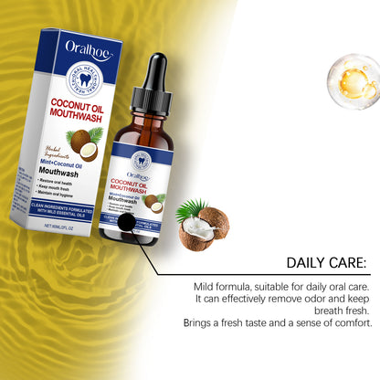 Oralhoe Coconut Oil Mouthwash Teeth Whitening Cleansing Refreshing Gums Fresher Oral Bad Breath Home Business Mouth Health Care