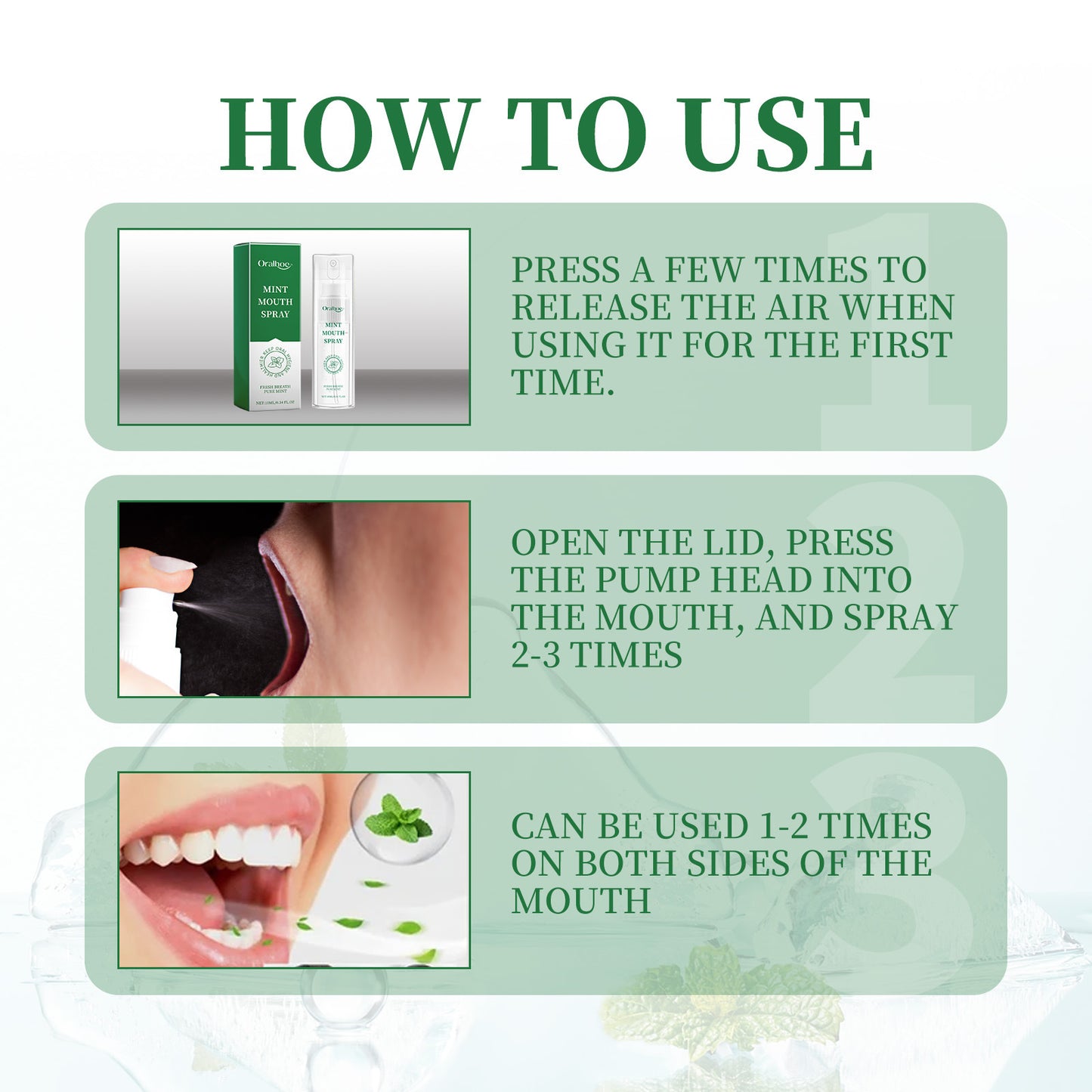 Refreshing Mint Breath Spray Long Lasting Freshens Breath Removing Halitosis Oral Problems Kissing Faint Scent Mouth Mist Spray