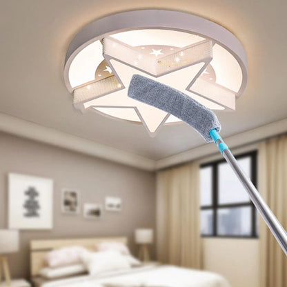 Floor Flat Duster Retractable Flat Cleaning Supplies Multipurpose  Microfiber Duster Under Appliance Cleaning Tool For Home