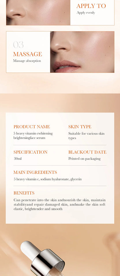 Vitamin C Hydrating Serum 5 Functions Facial Moisturizing Repair Essence Facial Shrink Pores Brightning Korean SkinCare Products