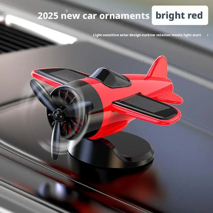 Car Air Freshener Creative Solar Powered Rotating Airplane Ornament Flavoring Fragrance Decoration Car Interior Accessories