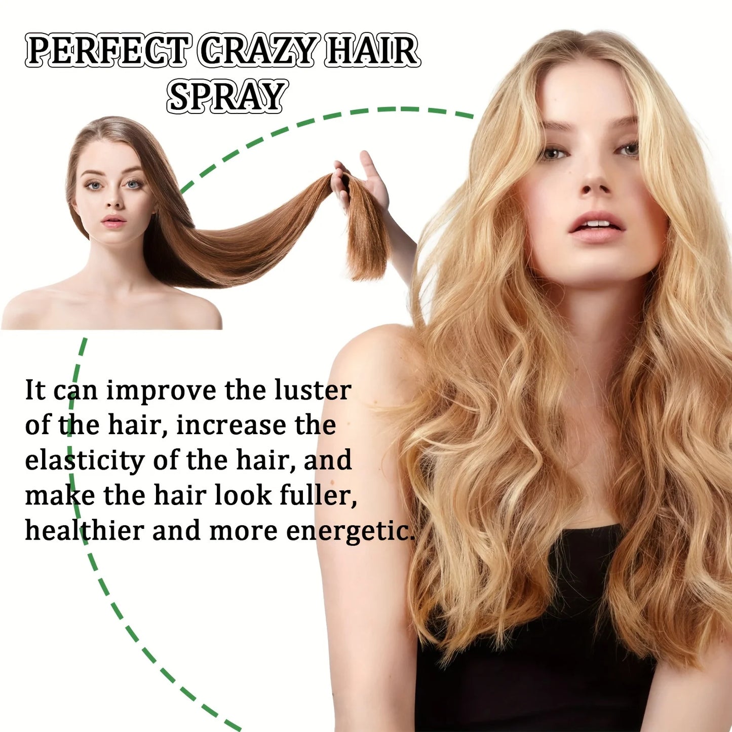 Hair Volumizing Spray Oil Control Refreshing No-Rinse Styling Gel Quick-Dry Formula Natural Shine Long-Lasting Wave Hair Care