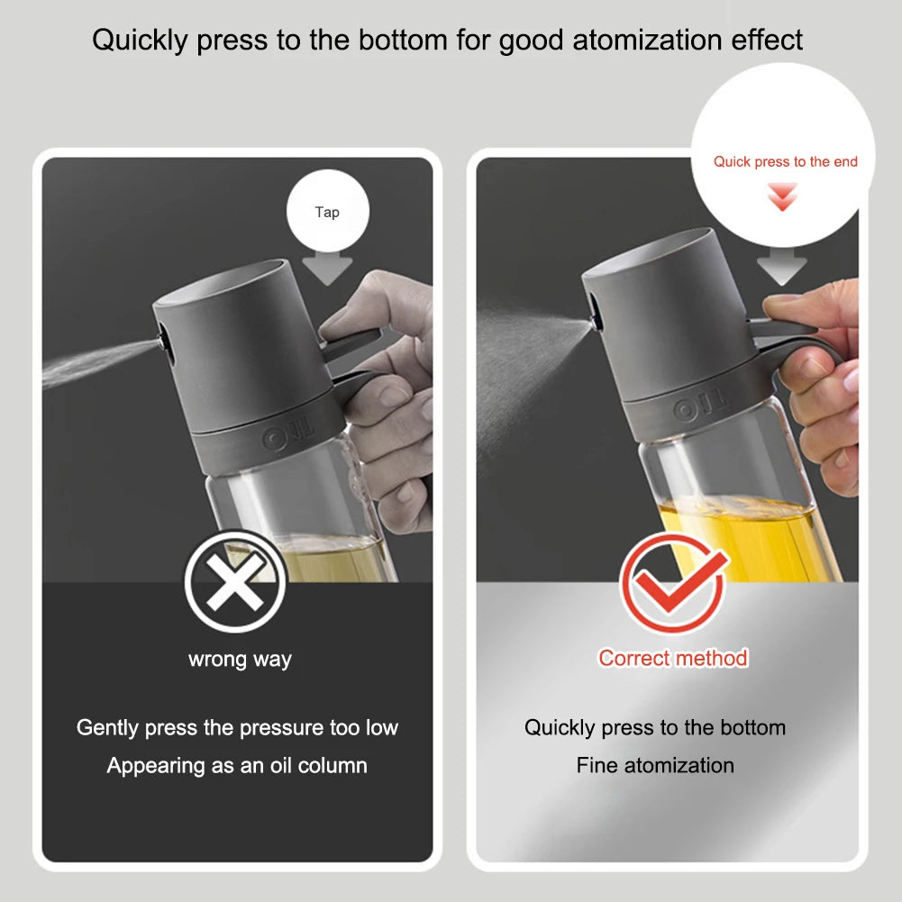 Kitchen Glass Oil Sprayer Bottle 250ml No-Drip Spout Heat-Resistant Glass for Salad Baking BBQ Baking Picnic Kitchen Tool