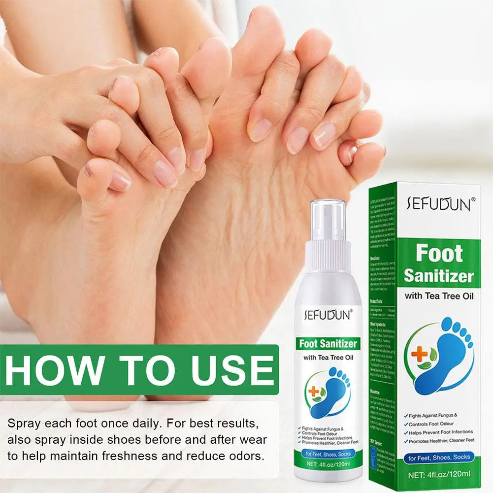 100ml Foot Deodorization Spray Removal Odor with Tea Tree Oil Foot Sanitizer Spray Moisturize Foot Drying Foot Odor Deodorant