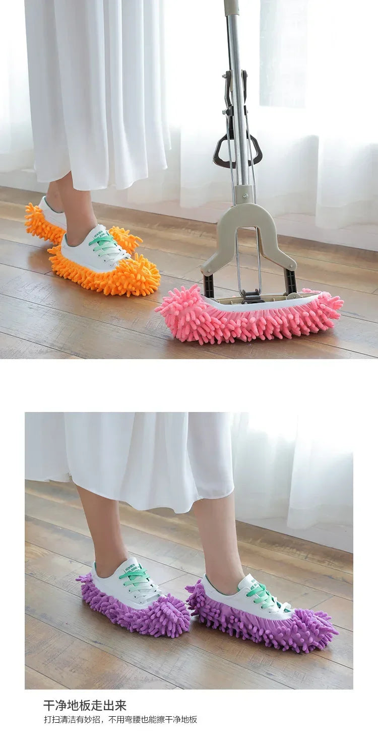 Floor Dust Cleaning Slippers Shoes Mopping Shoes Home Bathroom Floor Cleaning Micro Fiber Cleaning Wipe Shoes Accessory