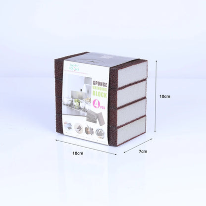 Kitchen Cleaning Brush Cleaner, 4Pcs Carborundum Sponge To Remove Dirt and Rust, Kitchen Accessories