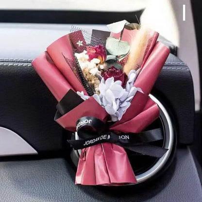 Dried Flower Car Air Freshener Car Air Outlet Aromatherapy For Girls Bouquet Auto Vent Clip Car Accessories Car Decoration