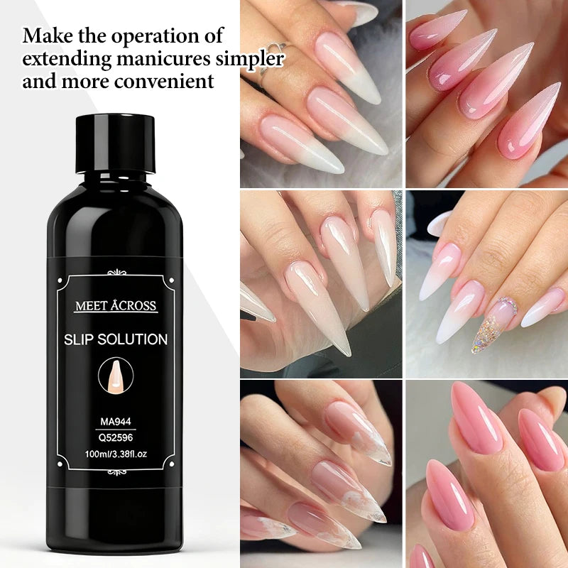 100ml Nail Liquid Slip Solution for Nails Flawless Nail Acrylic Extensions UV Gel Nail Polish Nail Art Manicure Design Tools