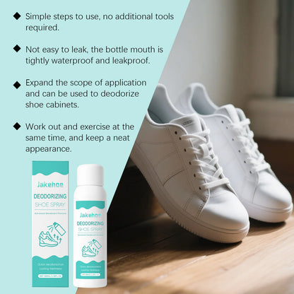 JAKEHOE 100ml Deodorizing Shoe Socks Spray Quickly Dry & Refresh Long-lasting Suppress Odors Portable Design Used at Home Office