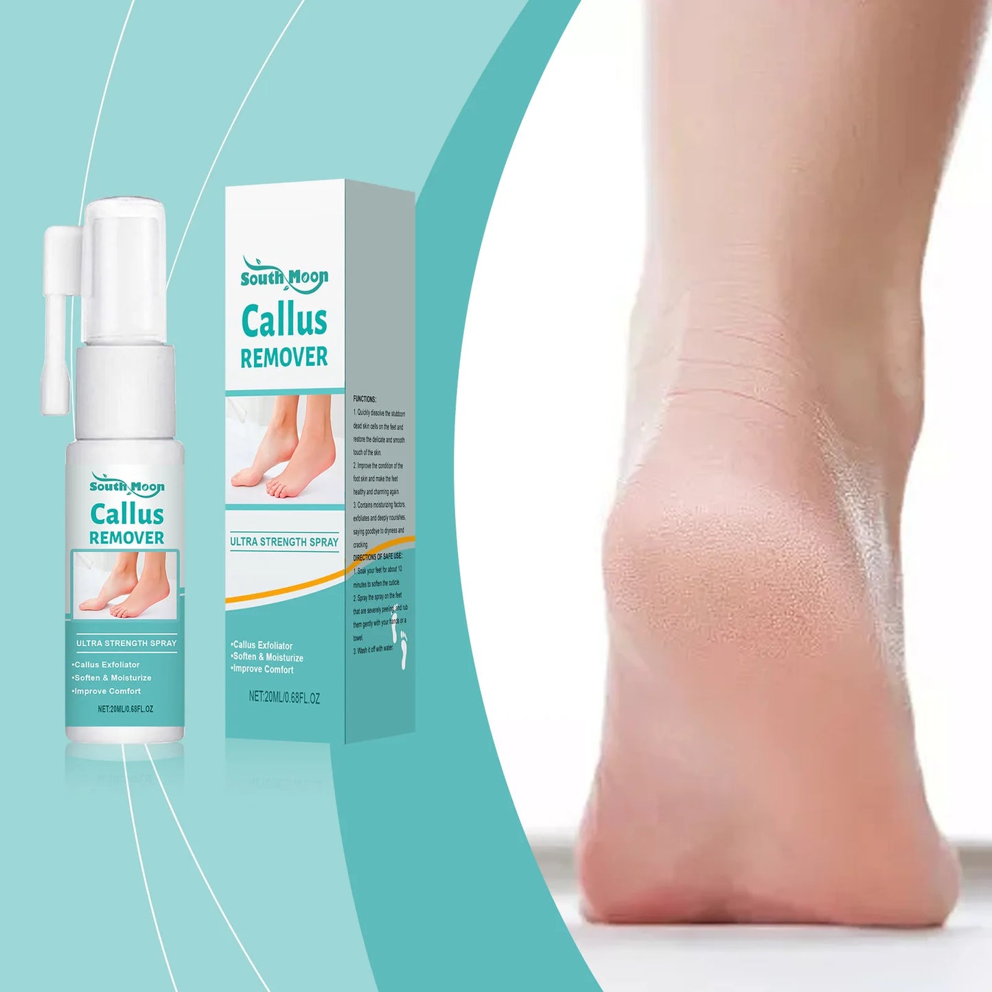 Foot Peeling Spray Exfoliating Calluses Remove Dead Skin Moisturizing Nourishing Reduce Dryness Anti Cracked Smoothing Feet Care