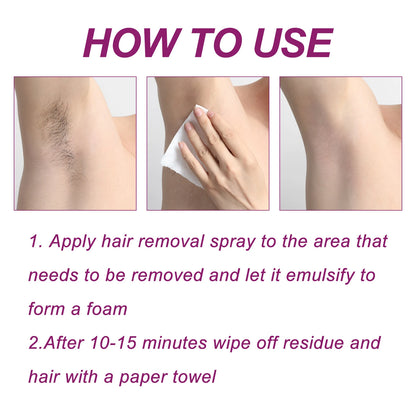 Removal Hair Spray Painless Inhibit Hair Growth Leg Arm Armpit Beard Bikini Permanent Depilatory For Lady Men Skin Silky Smooth