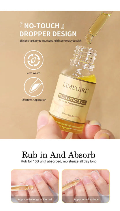 LIMEGIRL15ML Nail Cuticle Nutrient Oil Nourishes and Repairs Damaged Nails Moisturizing Strengthens and Brightens Nail Care