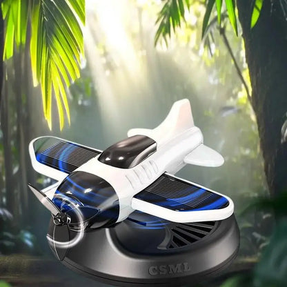 Air Freshening Diffuser with Rotating Aircraft Shape Design; Eco-friendly Solar Powered Operated for Vehicles