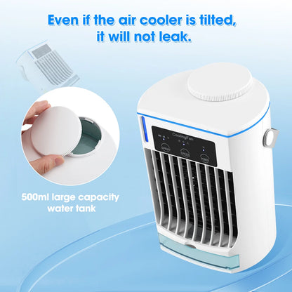 Small Space Air Conditioning for Home Rechargeable Portable Summer Desktop Air Cooler Spray Fan Moist Clean Air for Office Room