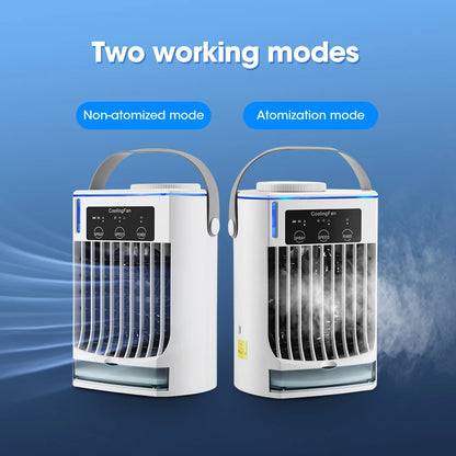 Small Space Air Conditioning for Home Rechargeable Portable Summer Desktop Air Cooler Spray Fan Moist Clean Air for Office Room