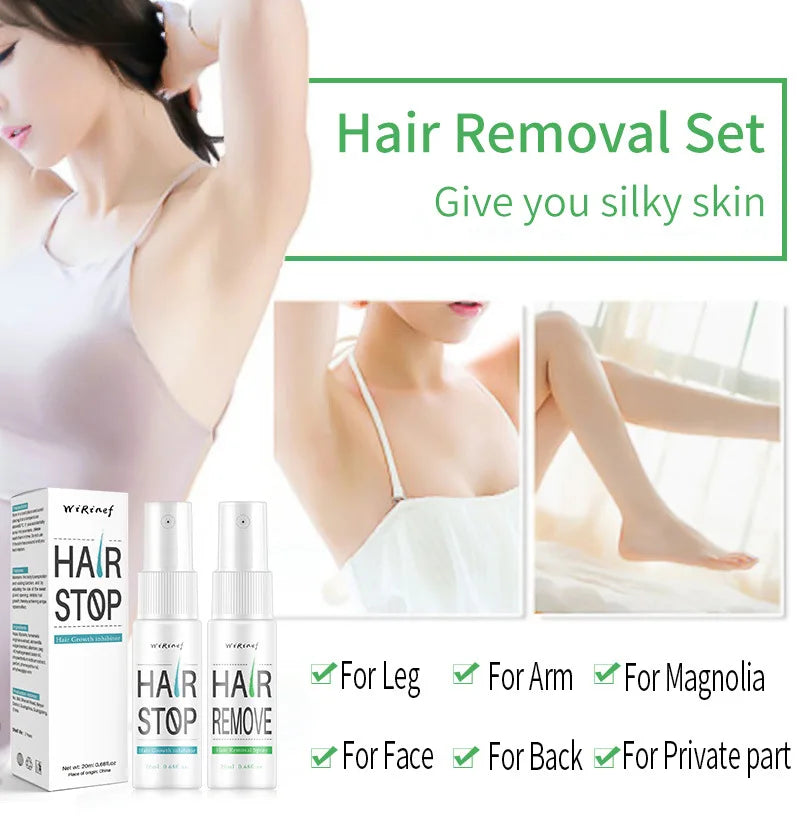 Fast Hair Removal Spray Painless Hair Growth Inhibitor Remove Armpit Leg Arm Permanent Depilatory for Men Women Repair Body Care