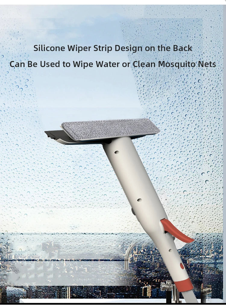 Household Multifunctional Window Cleaner Glass Spray Mop Glass Wiper With Silicone Scraper Floor Cleaning Mop Window Washer