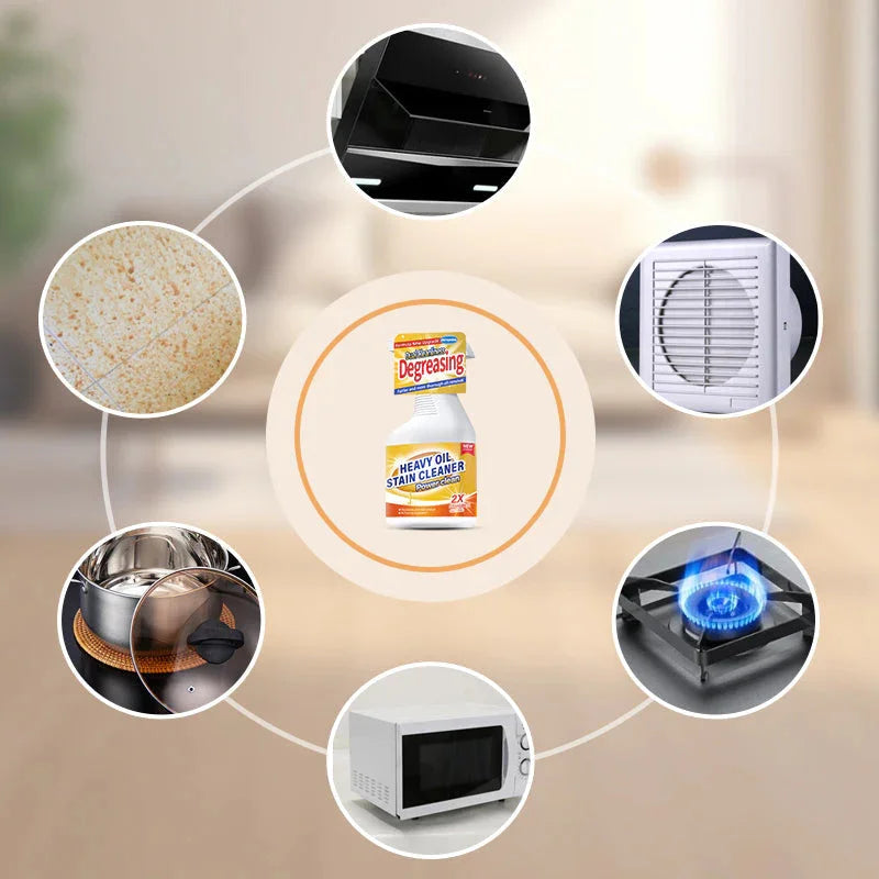 100ml Kitchen Heavy Duty Cleaner Spray All Purpose Greasy Kitchen Cabinet Cleaner Tidy Up Stains Spray for Countertops Ovens