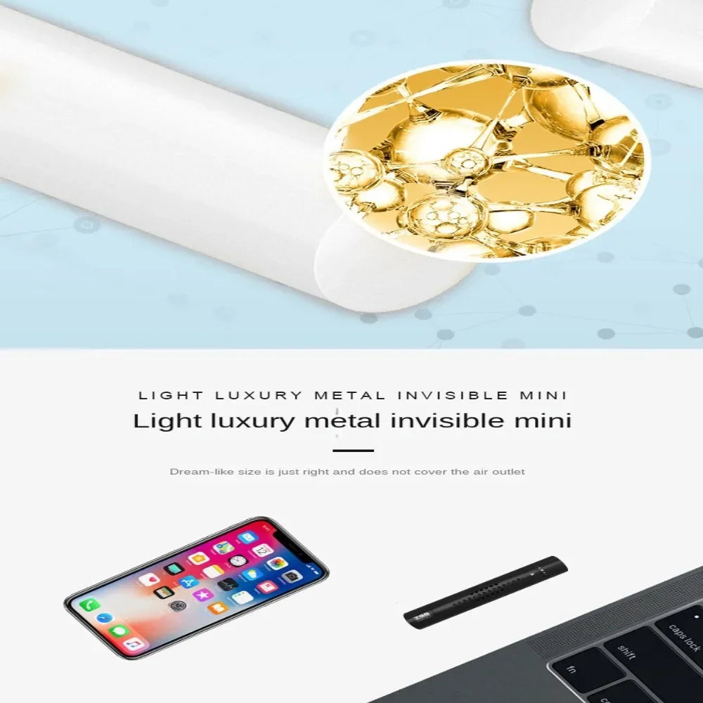 Car Air Vent Freshener Perfume Diffuser Metal Air Conditioning Outlet Clip with 5 Aroma Fragrance Sticks Auto Interior Accessory
