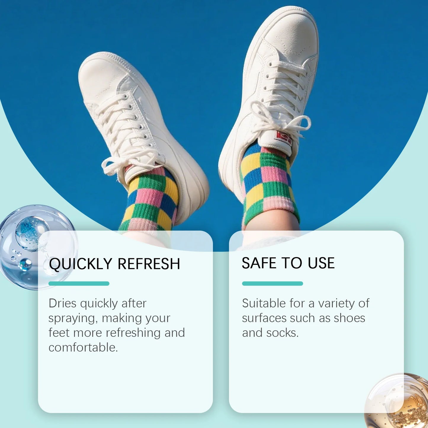 JAKEHOE 100ml Deodorizing Shoe Socks Spray Quickly Dry & Refresh Long-lasting Suppress Odors Portable Design Used at Home Office