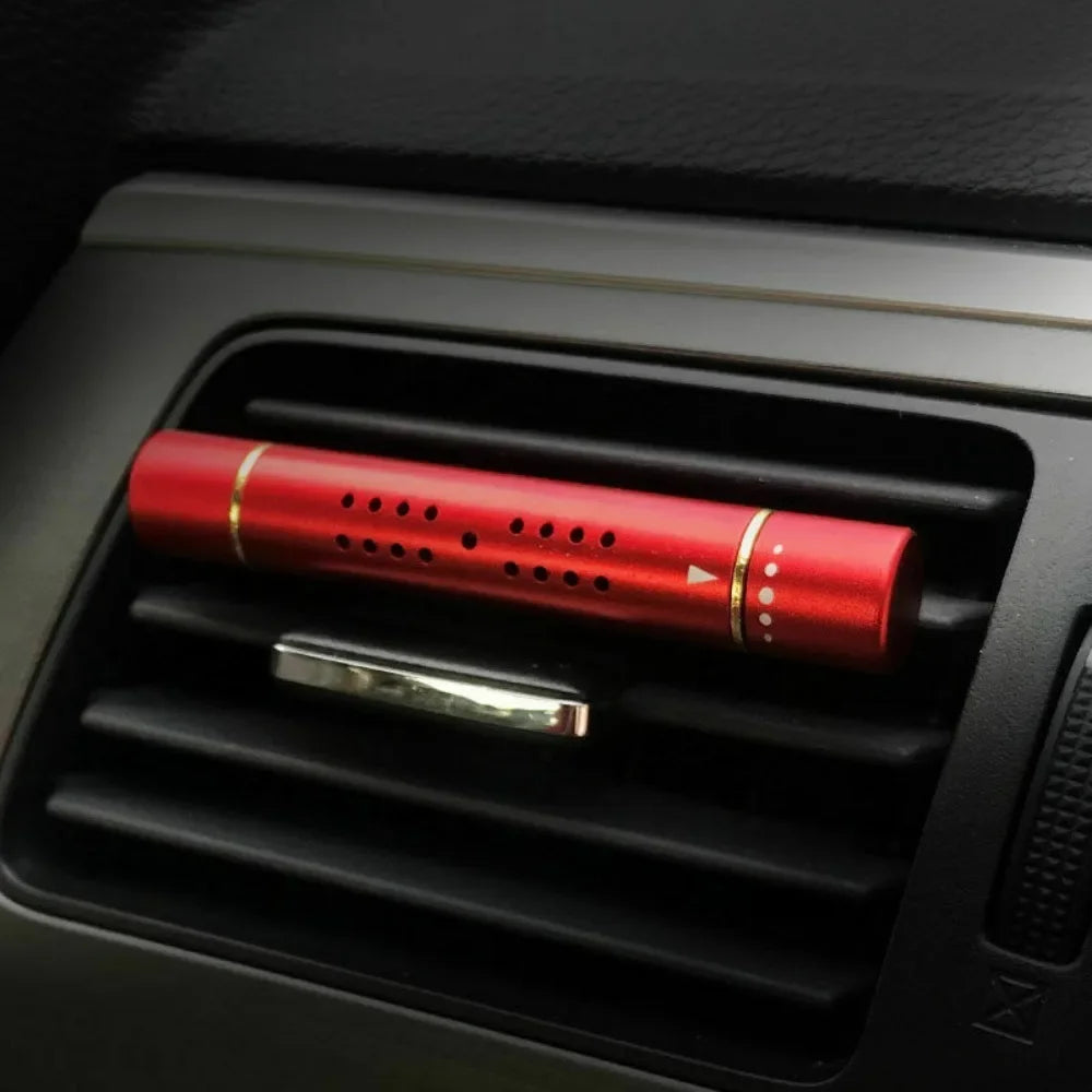 Car Air Vent Freshener Perfume Diffuser Metal Air Conditioning Outlet Clip with 5 Aroma Fragrance Sticks Auto Interior Accessory