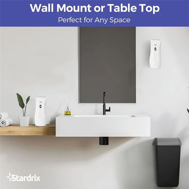 B84B-Automatic Air Freshener Dispenser(2-Pack), Aerosol Sprayer Machine, Wall Mountable Or Free-Standing Adjustable Timer