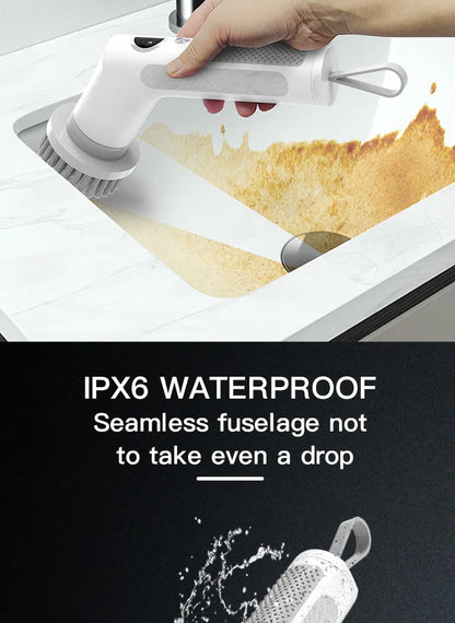 Kitchen Cleaning Tool USB 5 in 1 Cleaner Bathroom Bathtub Clean Brush Spin Scrubber Electric Cleaning Brush to Dishwashing Sink