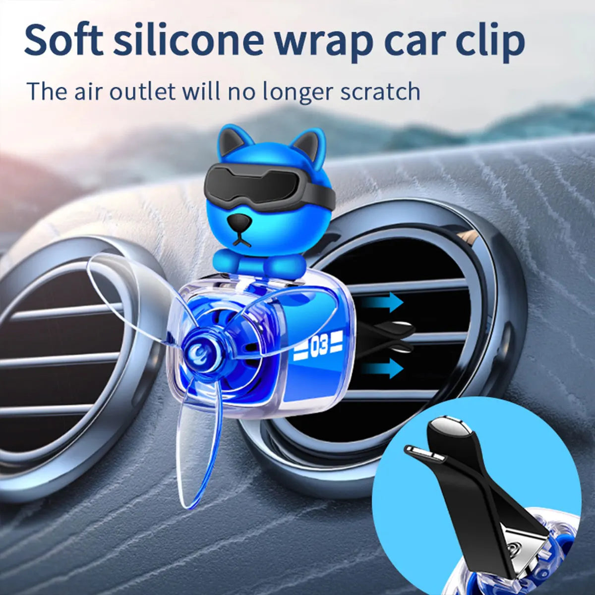 Car Air Outlet Fragrance Diffuser Conditioning Aromatherapy Perfume Clip Dog With Sunglasses Car Decoration Air Freshener